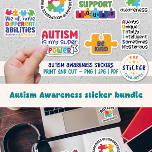 Subtle Autism Sticker Autism Awareness Stickers, Autism Sticker Bundle, Neurodivergent ...