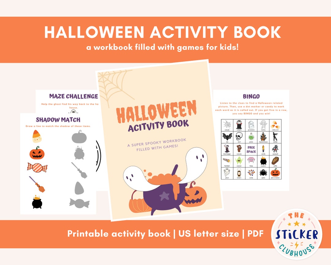 Halloween Activity Book for Kids, Printable Games, Colour Pages ...