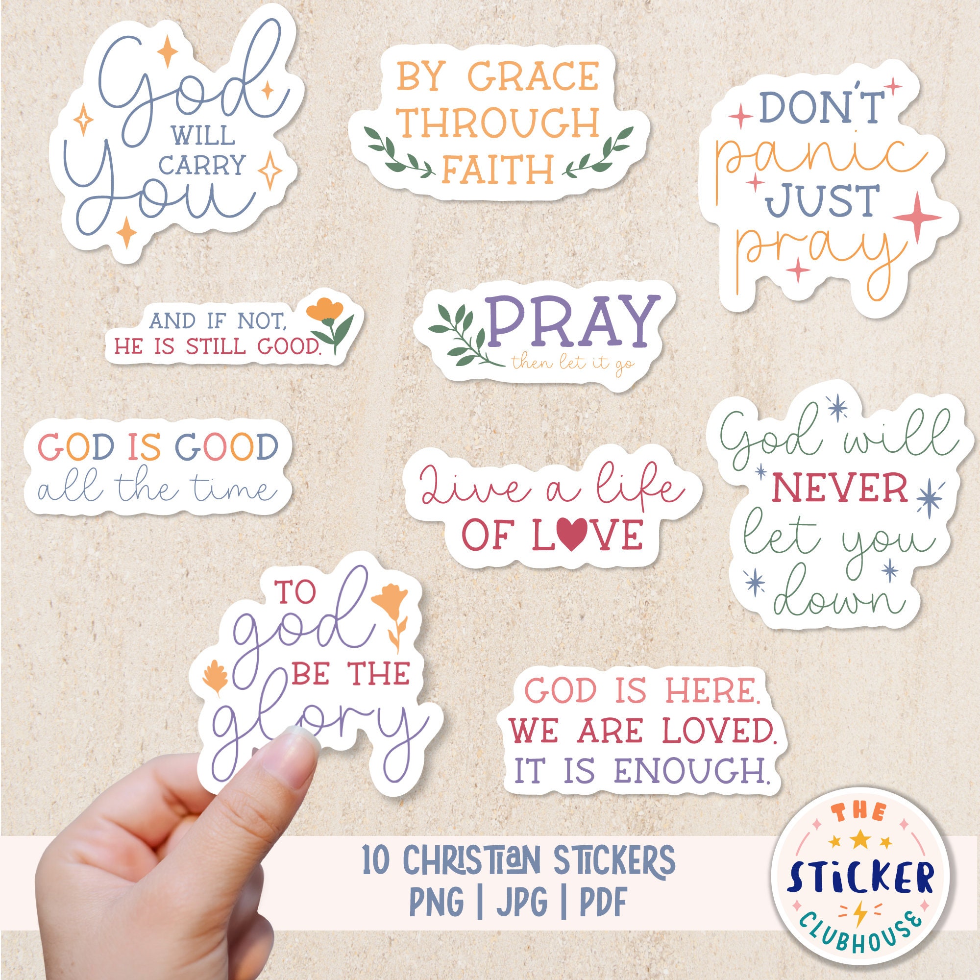 Inspirational Christian Stickers | Printable Sticker for Bible Study ...