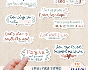 Bible verse stickers | Printable religious sticker bundle | Bible stickers  |Bible Journal Stickers | Christian stickers