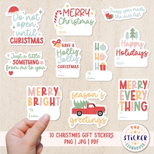 Christmas gift sticker bundle | Christmas gift label sticker |  | Christmas printable stickers | Holiday Gift tag stickers