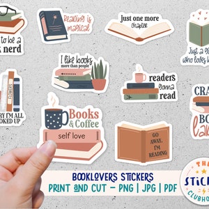 Book stickers, Book sticker sheet, Book stickers for journal, Book sticker pack, Reading stickers, Book Lovers Stickers, Reading sticker set