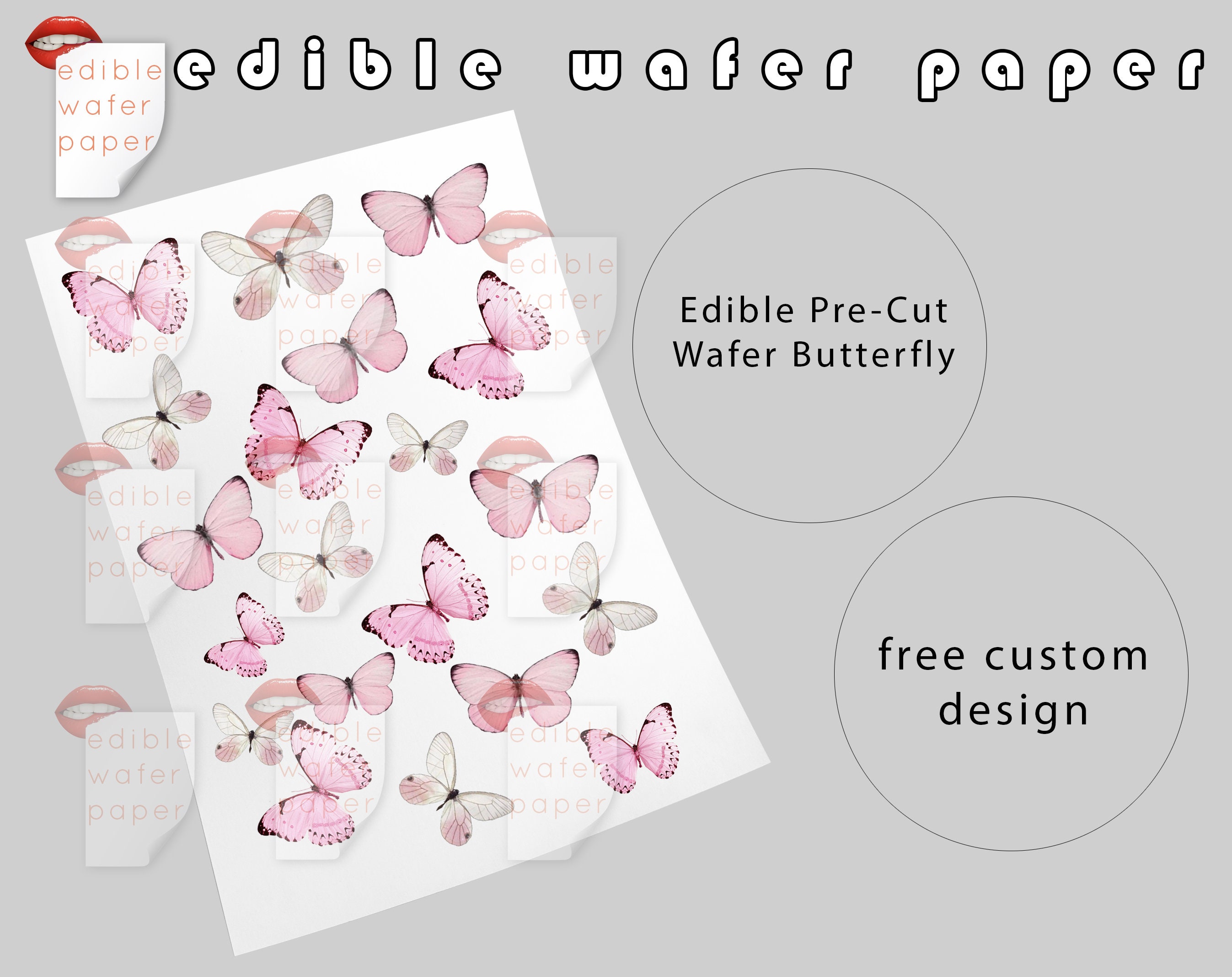 28 Kleine Essbare Schmetterlinge Aus Waffelpapier – Rosa & Lila, Für Kuchen & Cupcakes