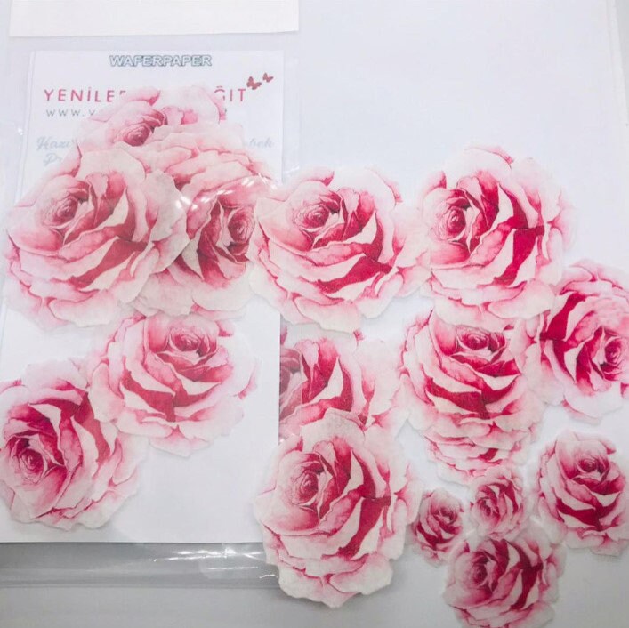 Edible Image Vintage Roses Wafer Paper for Cookies, Cupcakes, Chocolate and  Cakes 