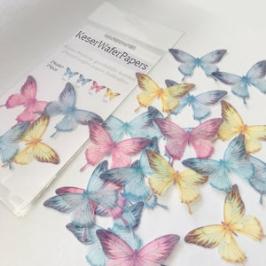 Farfalle di carta wafer commestibili pretagliate per compleanni, anniversari, matrimoni, fidanzamenti, baby shower, torte, cupcake topper