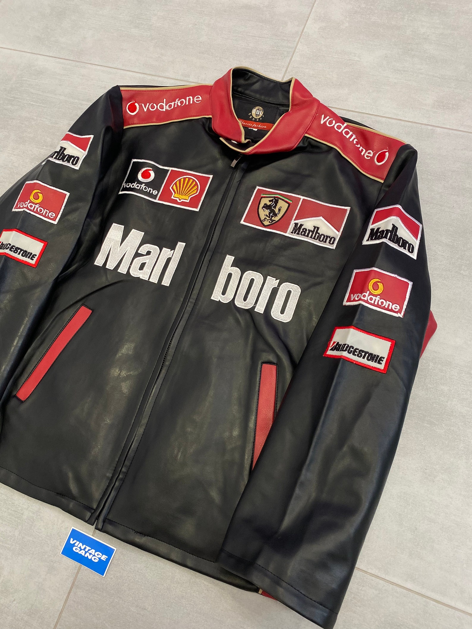 Marlboro Ferrari leather jacket vintage 90s / rare / Redbull / | Etsy