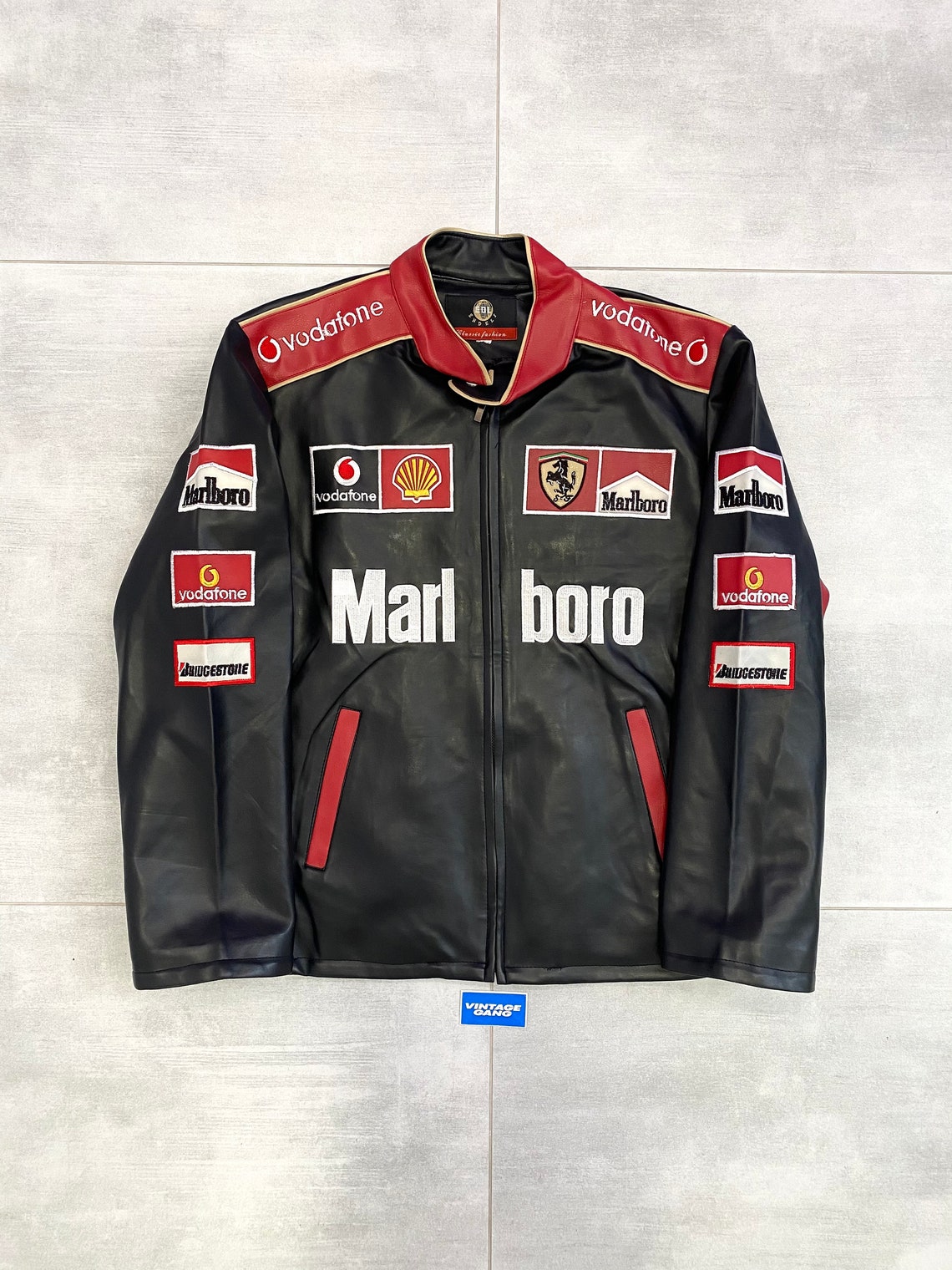 Marlboro Ferrari leather jacket vintage 90s / rare / Redbull / | Etsy