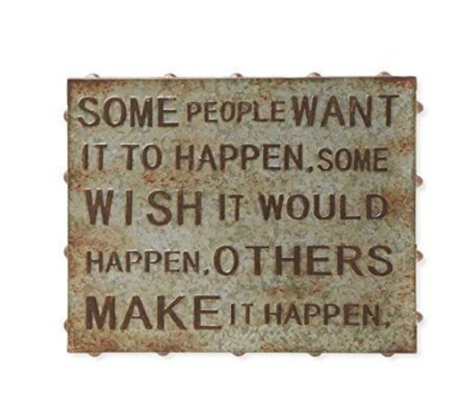 Rusty Metal Embossed Wall Sign With Rivets Etsy