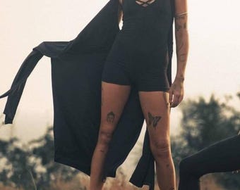 SPHYNX 2.0 Bamboo Backless Lace Up Bodysuit || Ethical Rave Clothing Women | Festival Outfit | Ozora | Burning Man Clothing | Pixie Style |