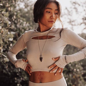LYKOI 2024 Bamboo Crop Top || Festival | Burning Man Womens Clothing | Yoga Wear | Rave outfit | Cosplay | Active Wear | Designer Wear|