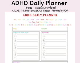 ADHD Daily Planner Printable