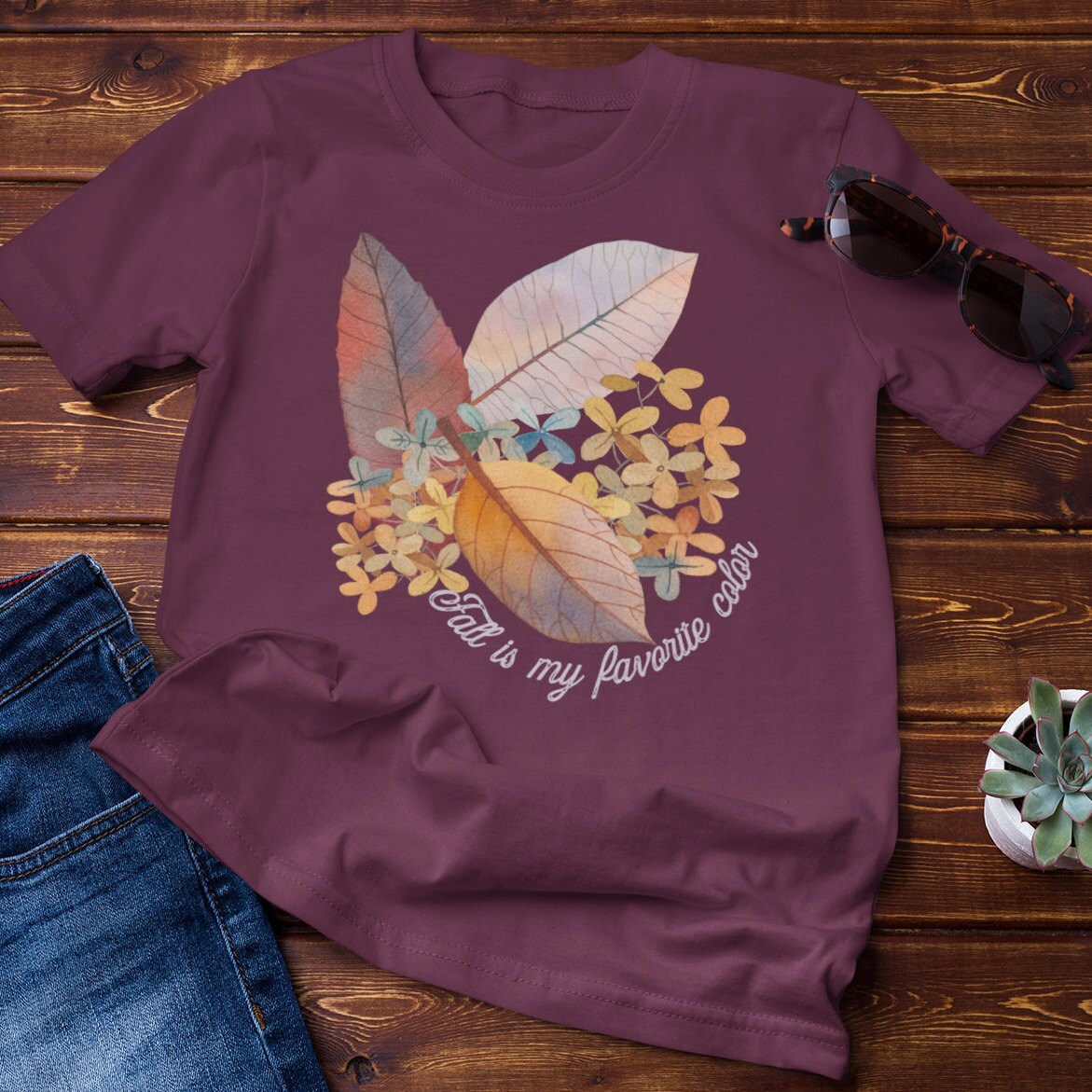 Fall Tshirt Pretty Fall Shirt Autumn Tshirt Fall Leaves Cute Fall Tee