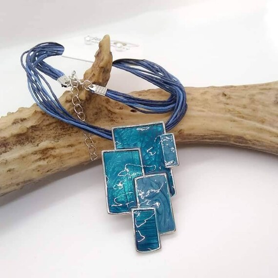 Bluish colored necklace lead and nickel Free Etsy