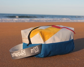 Neceser de lona reciclada, bolsa de viaje impermeable