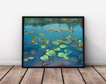 Fine Art Print Water lilies | Oil painting by VitaMel  | Wall art, Home decor, Poster