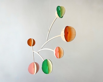 Kinetic Mobile Hanging Sculpture, Adult & Baby Nursery Mobile. Mid Century Modern Mobile, Handmade Gift Ideas - Moon, The Illuminist