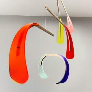 Large Kinetic Mobile Sculpture. Mid Century Modern Mobile Perspex Hanging Art. Adult & Baby Nursery Mobile, Colourful  Bloom The Illuminist