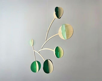 Kinetic Mobile Art Sculpture, Custom Wall Hanging Modern Mobile Adult & Baby Nursery Mobile. Handmade Alternative Gift, Office Studio Decor