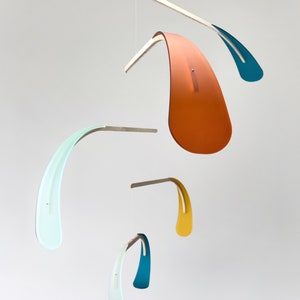Nordic Hanging Mobile Art Sculpture. Adult & Baby Mobile for Mid Century Home Decor, Office Executive Toy and Scandinavian Nursery Art
