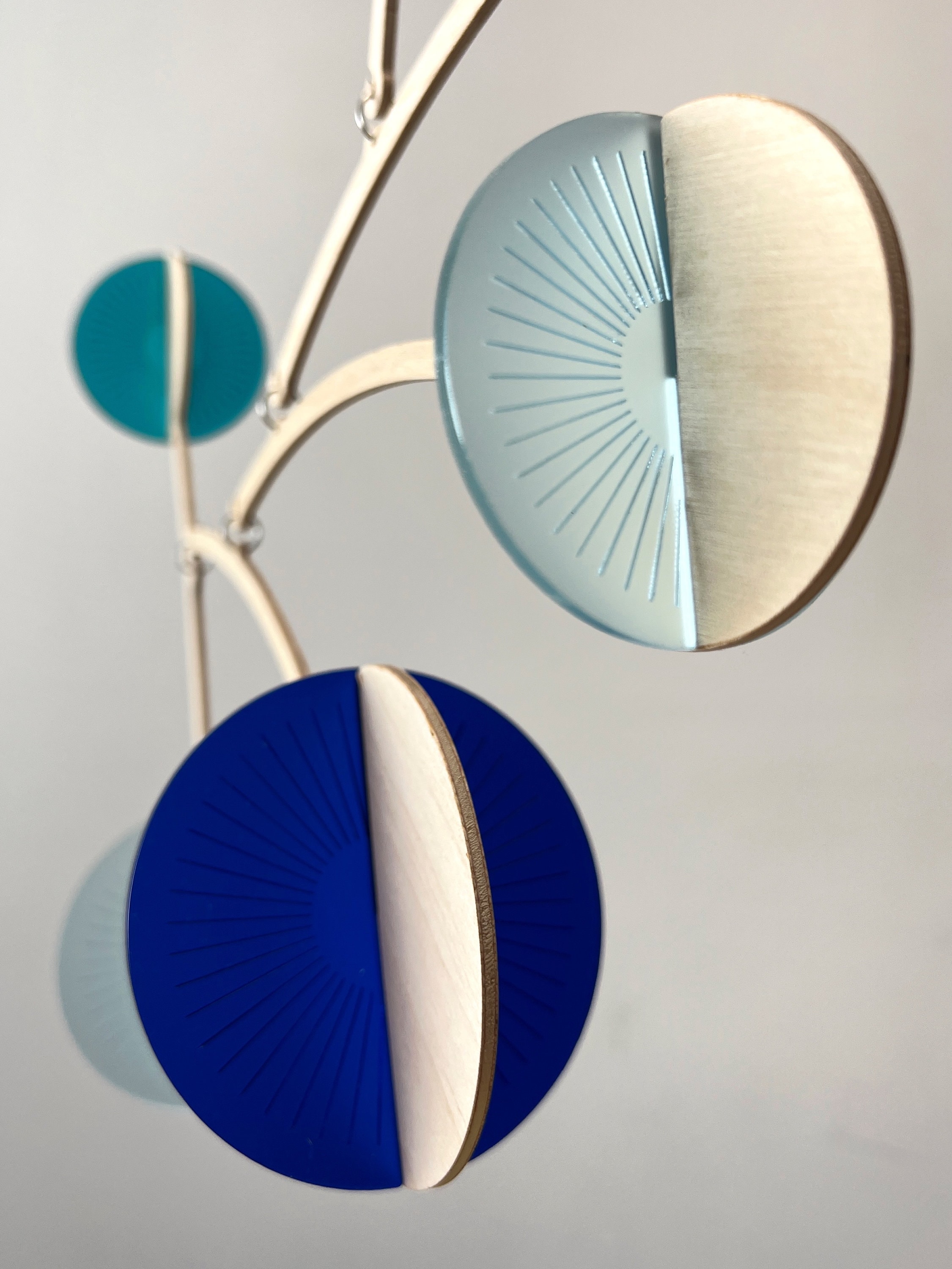 Kinetic Hanging Mobile Art Sculpture, Custom Wall Art Modern Mobile Adult & Baby Nursery Mobile. Handmade Gift, Waiting Room Window Decor