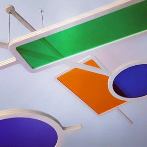 Large Kinetic Mobile Sculpture. Mid Century Modern Hanging Art Mobile. Adult & Baby Nursery Mobile, Rainbow Pride, Funk - The Illuminist