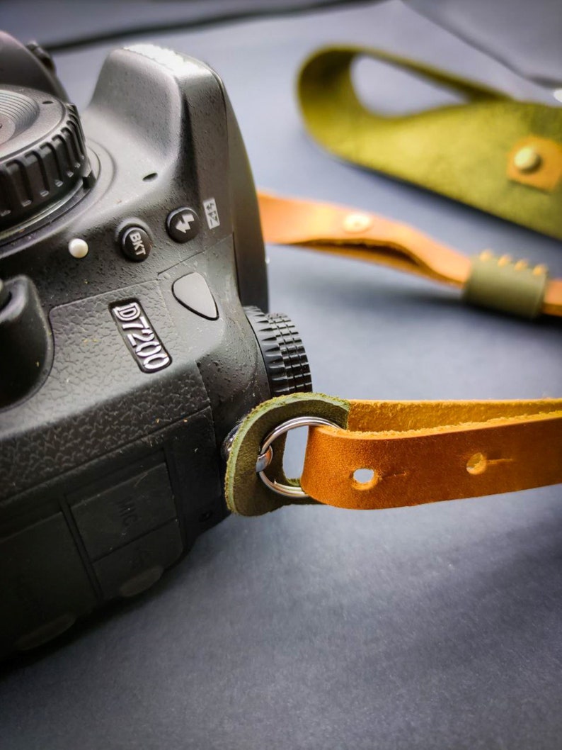 CampersLeather Leather Camera Strap Gift Custom Strap for Photographers DSLR Camera Holder Gift for him Gift for Her image 3