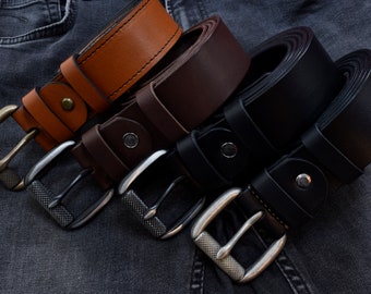 CampersLeather Antique Buckled Men's Belt | Belt | Handmade Leather Belt | Classic Casual Handcrafted Leather Belt