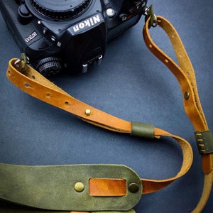 CampersLeather Leather Camera Strap Gift Custom Strap for Photographers DSLR Camera Holder Gift for him Gift for Her image 4