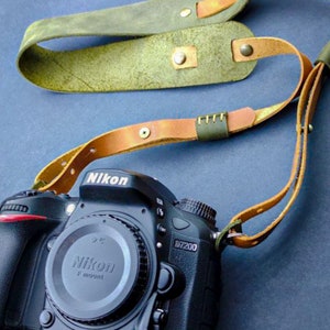CampersLeather Leather Camera Strap Gift Custom Strap for Photographers DSLR Camera Holder Gift for him Gift for Her image 2