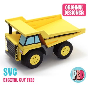 Camión volquete 3D Papercraft SVG