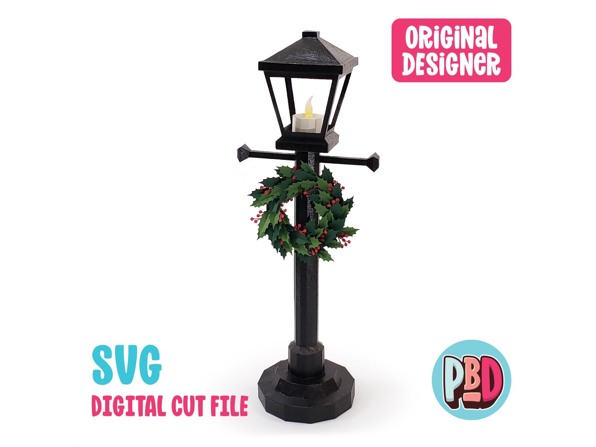 Lamp Post Lantern Christmas 3D Papercraft SVG - Etsy