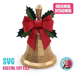 Christmas Bell 3D Papercraft SVG