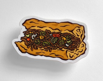 Chicago Style Italian Beef Sticker - Vinyl 3" - Durable, Waterproof, and Scratchproof