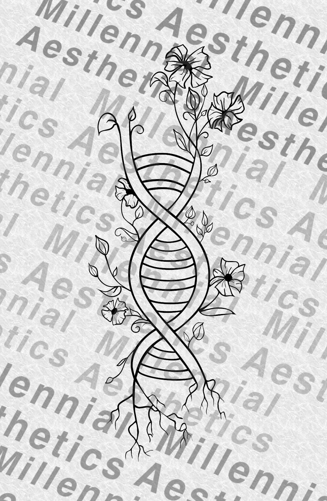 Floral DNA Svg, Flower Dna Svg, Double Helix Svg, DNA Svg