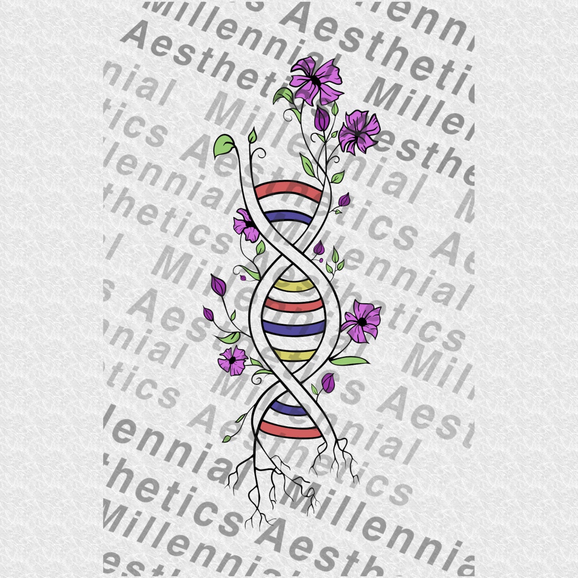 Floral DNA Svg Flower Dna Svg Double Helix Svg DNA Etsy