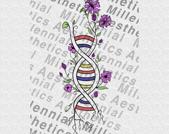 Floral DNA Svg, Flower Dna Svg, Double helix Svg, Genetic DNA Svg, Floral biology Svg, Dna Svg File, Silhouette, Cricut, Layered Science Svg
