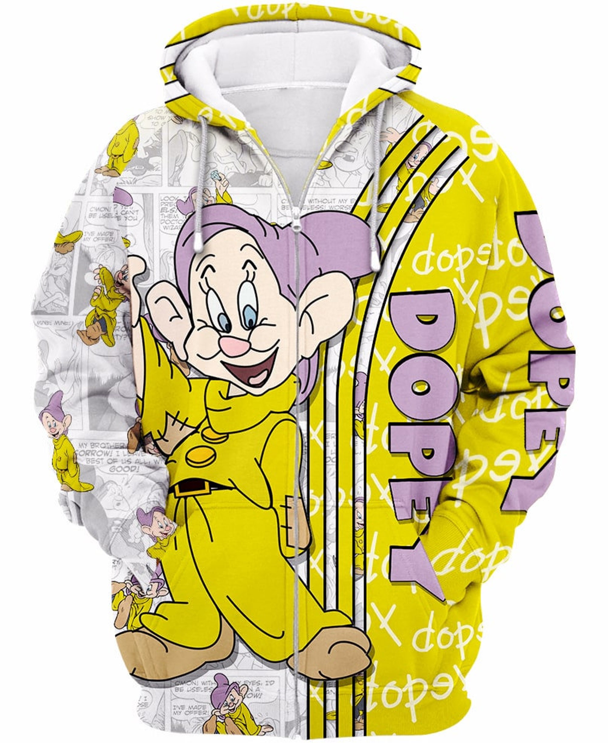 Yellow Dopey Disney 3D Hoodie