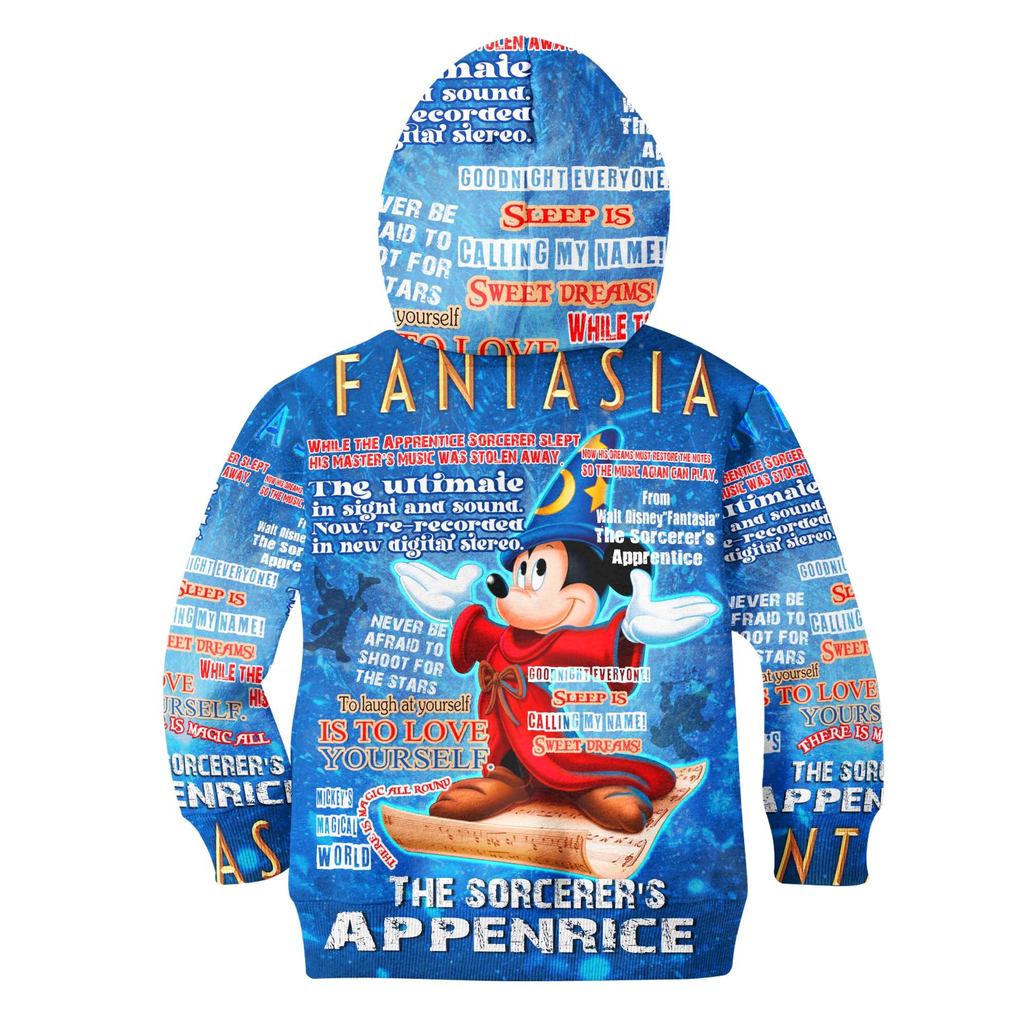 Mickey Fantasia Words Pattern | Disney Quotes Sweatshirt/Hoodie