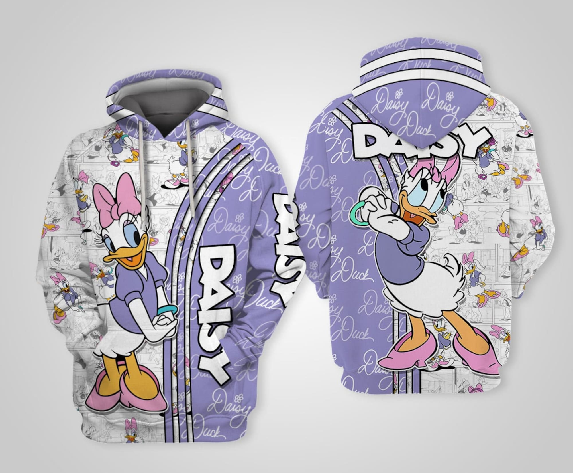 Purple Daisy Duck Disney 3D Hoodie