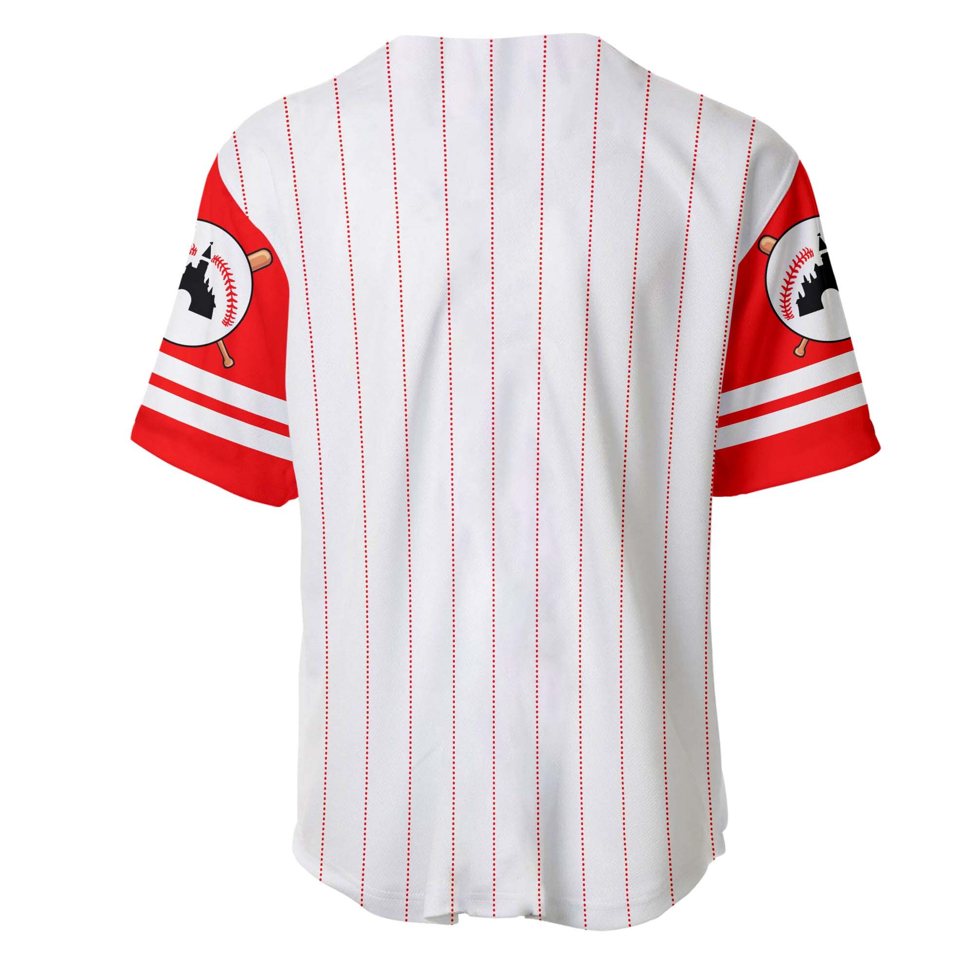 Mickey & Friends White Red Disney Unisex Cartoon Graphic Casual Outfits Baseball Jersey
