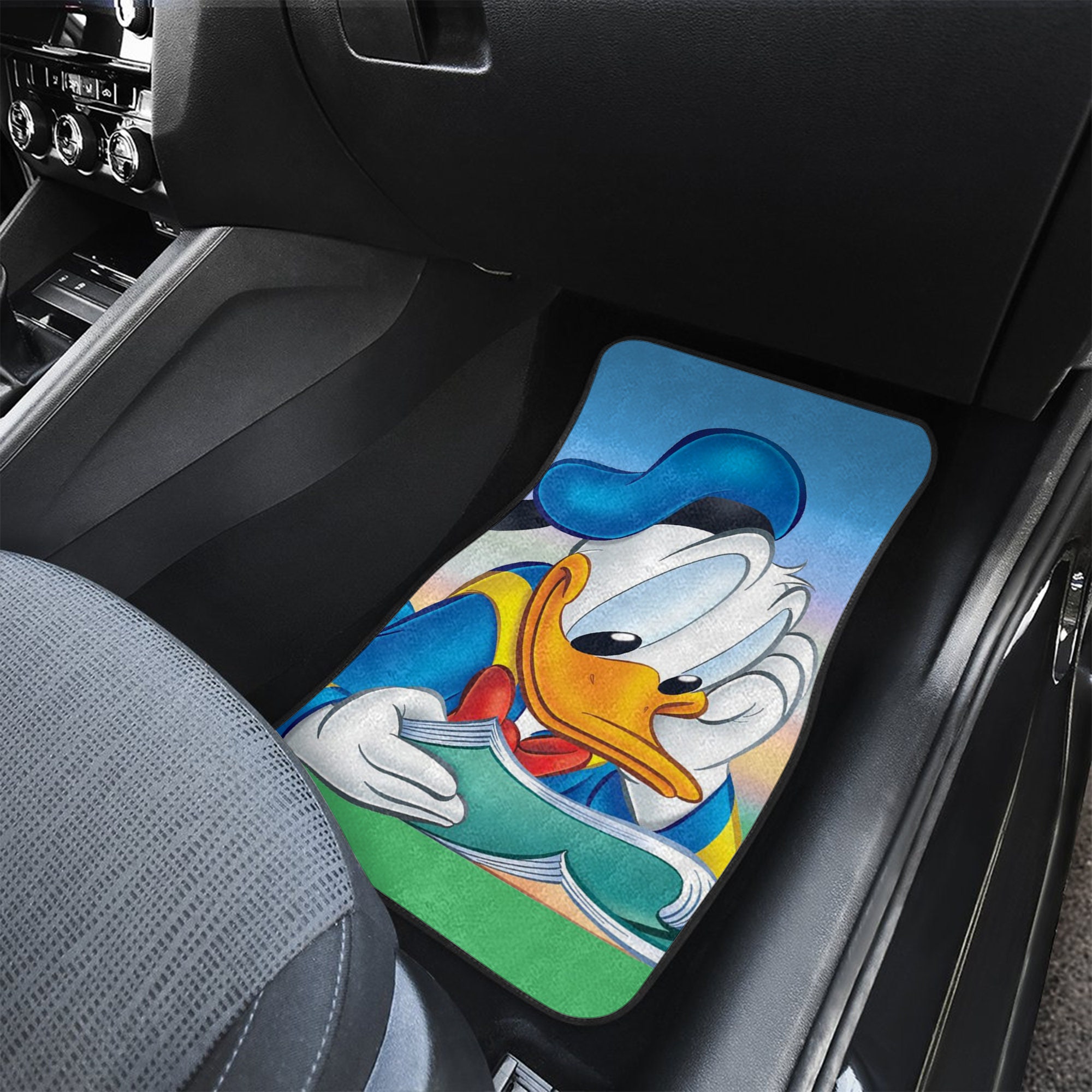 Donald Duck Patterns Blue Yellow White Green Black Disney Graphic Cartoon Custom Personalized Car Floor Mat Set Accessories Decorations