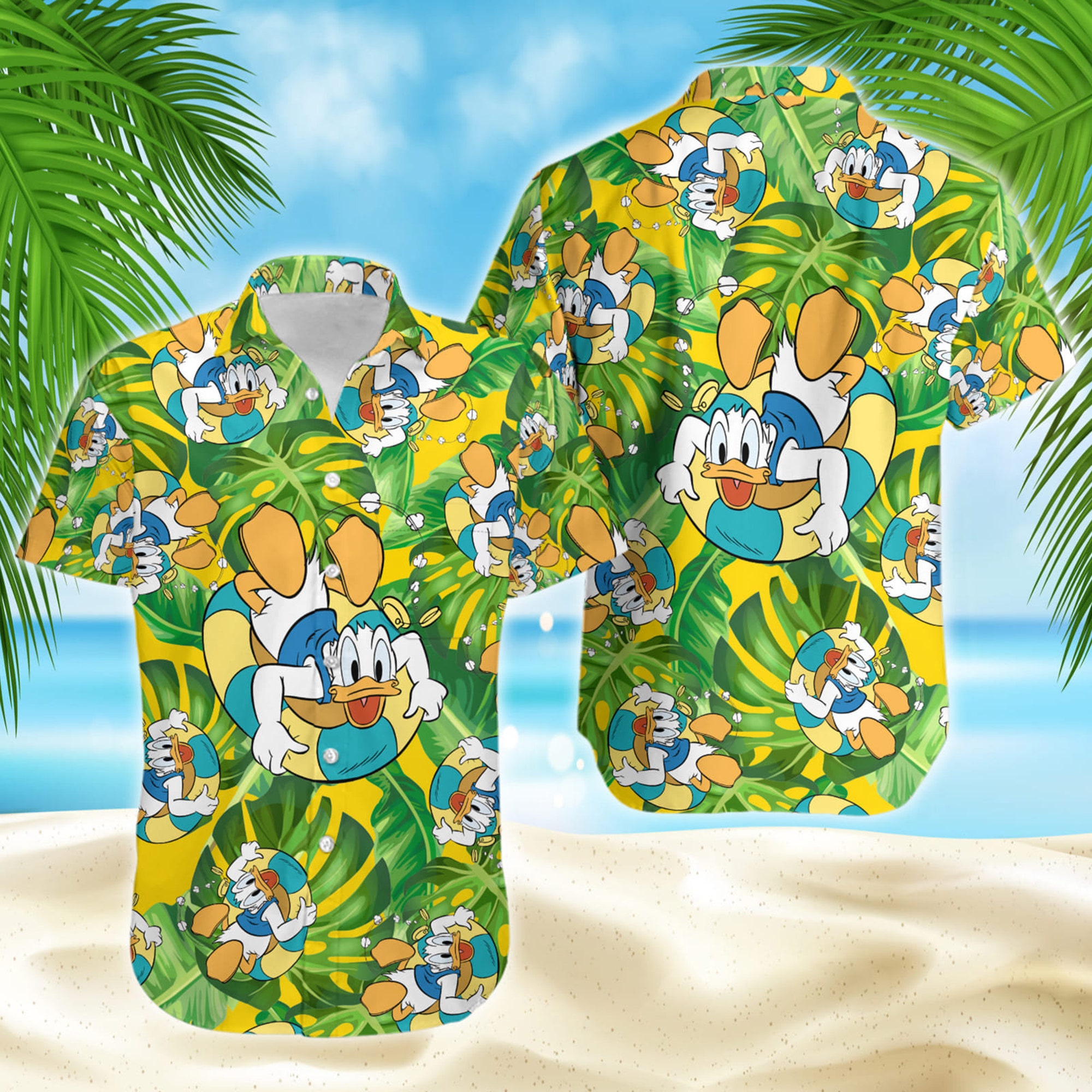 Donald Duck Floral Disney Hawaiian Shirt Donald Duck Floral Disney Hawaiian Shirt