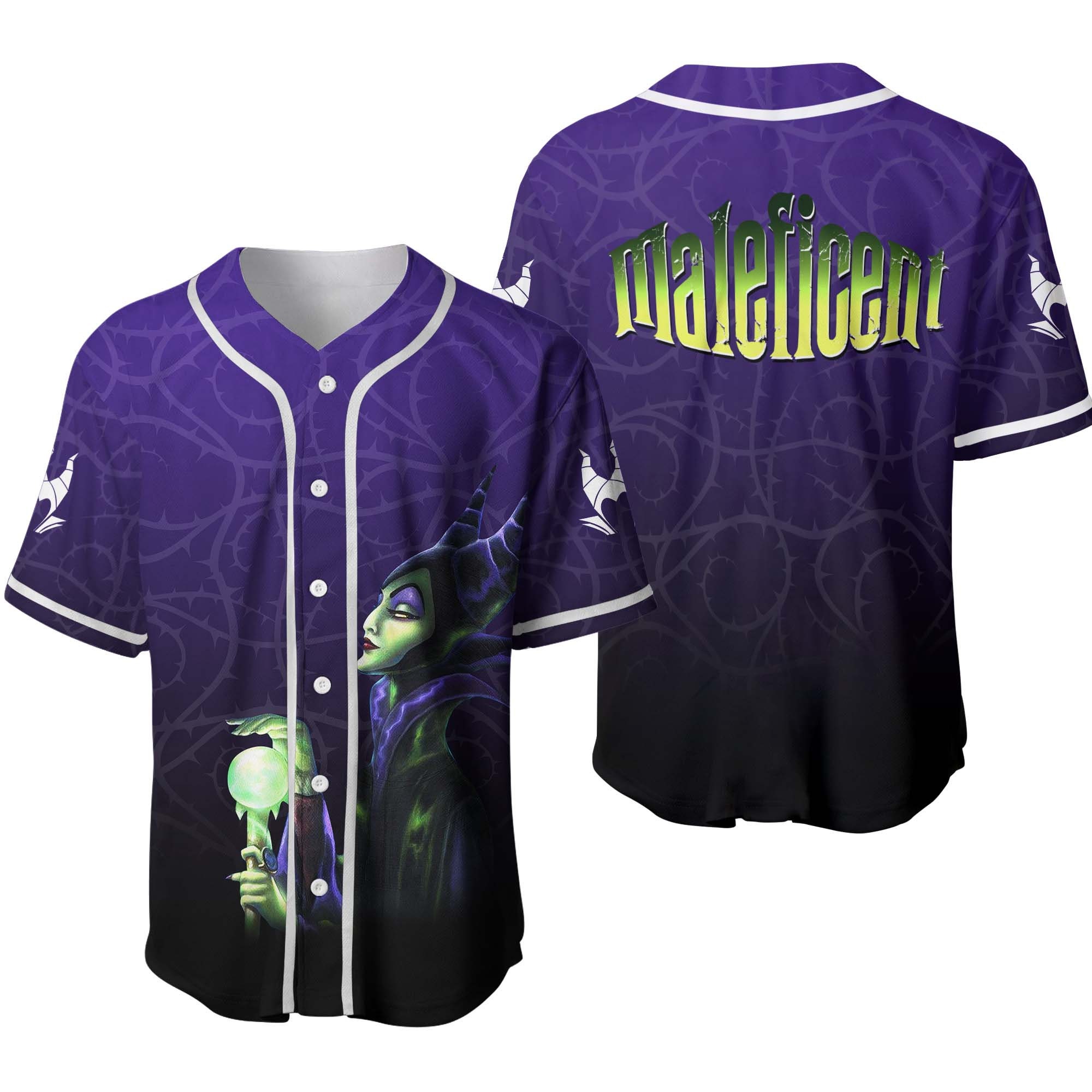 Discover Maleficent Ombre Purple Black Disney Custom Baseball Jersey