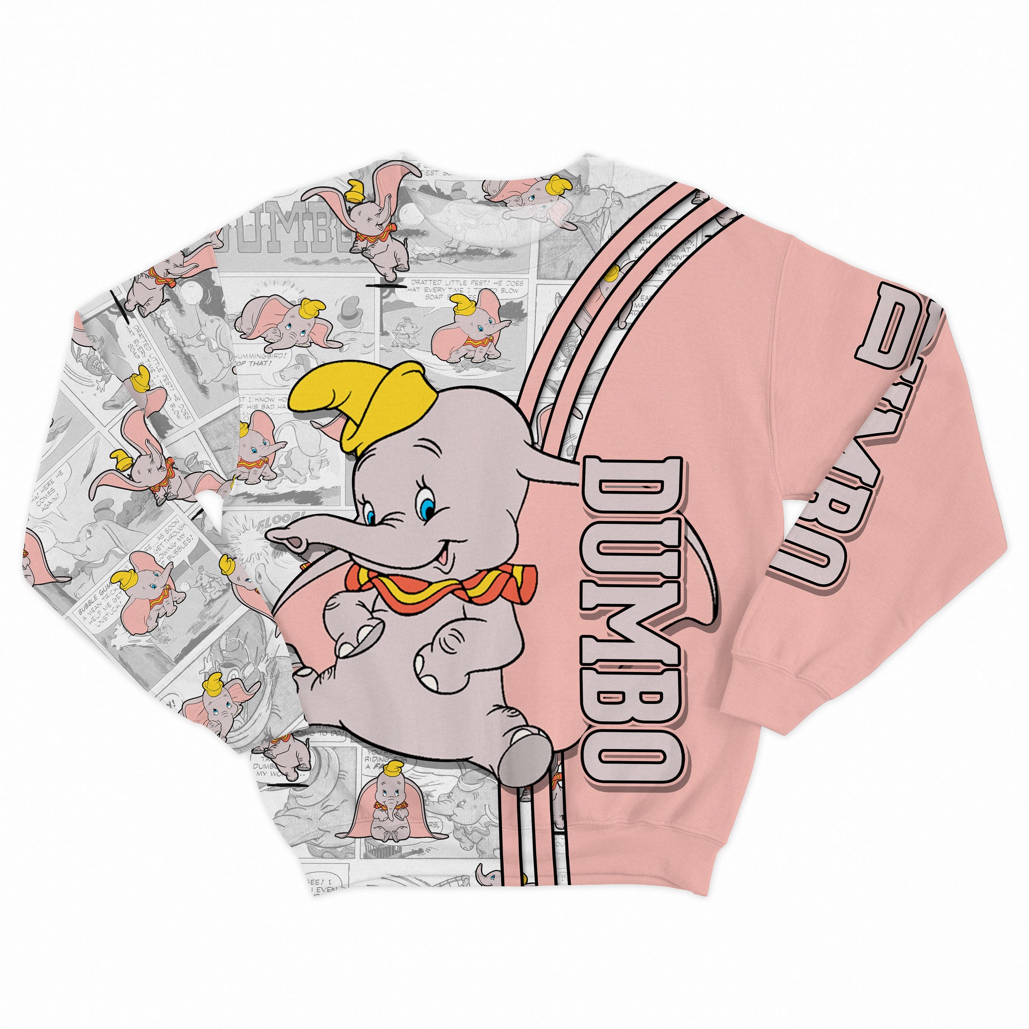 Dumbo Cute Pink Comic Patterns Disney 3D Sweatshirt