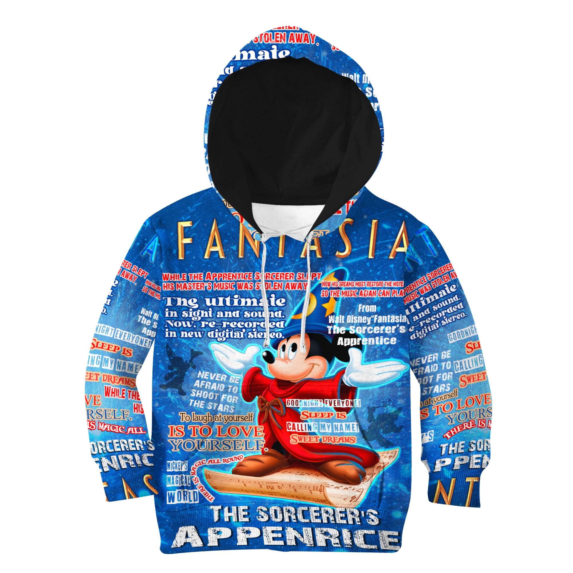 Mickey Fantasia Words Pattern | Disney Quotes Sweatshirt/Hoodie