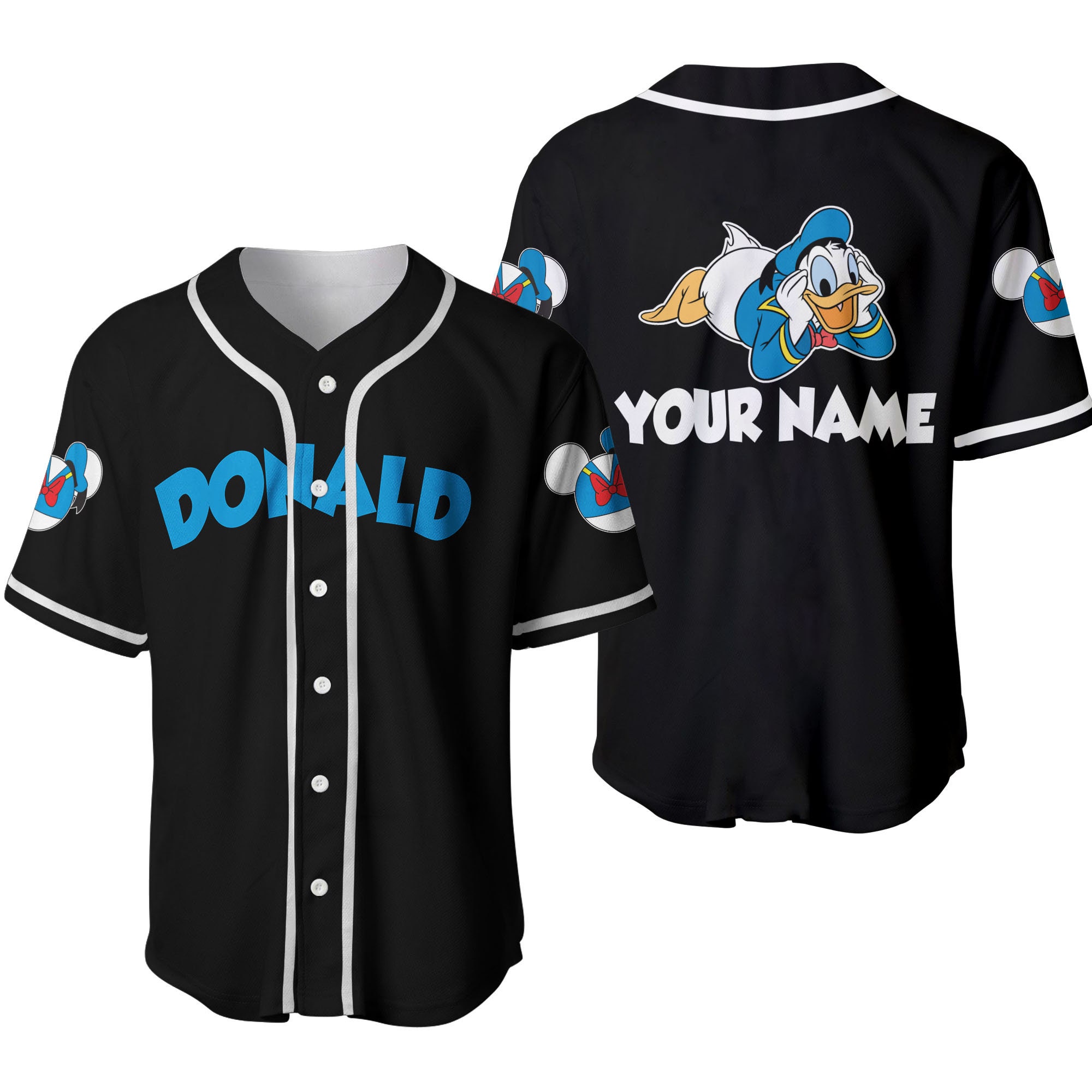 Discover Blue Chilling Donald Duck Disney Custom Baseball Jersey
