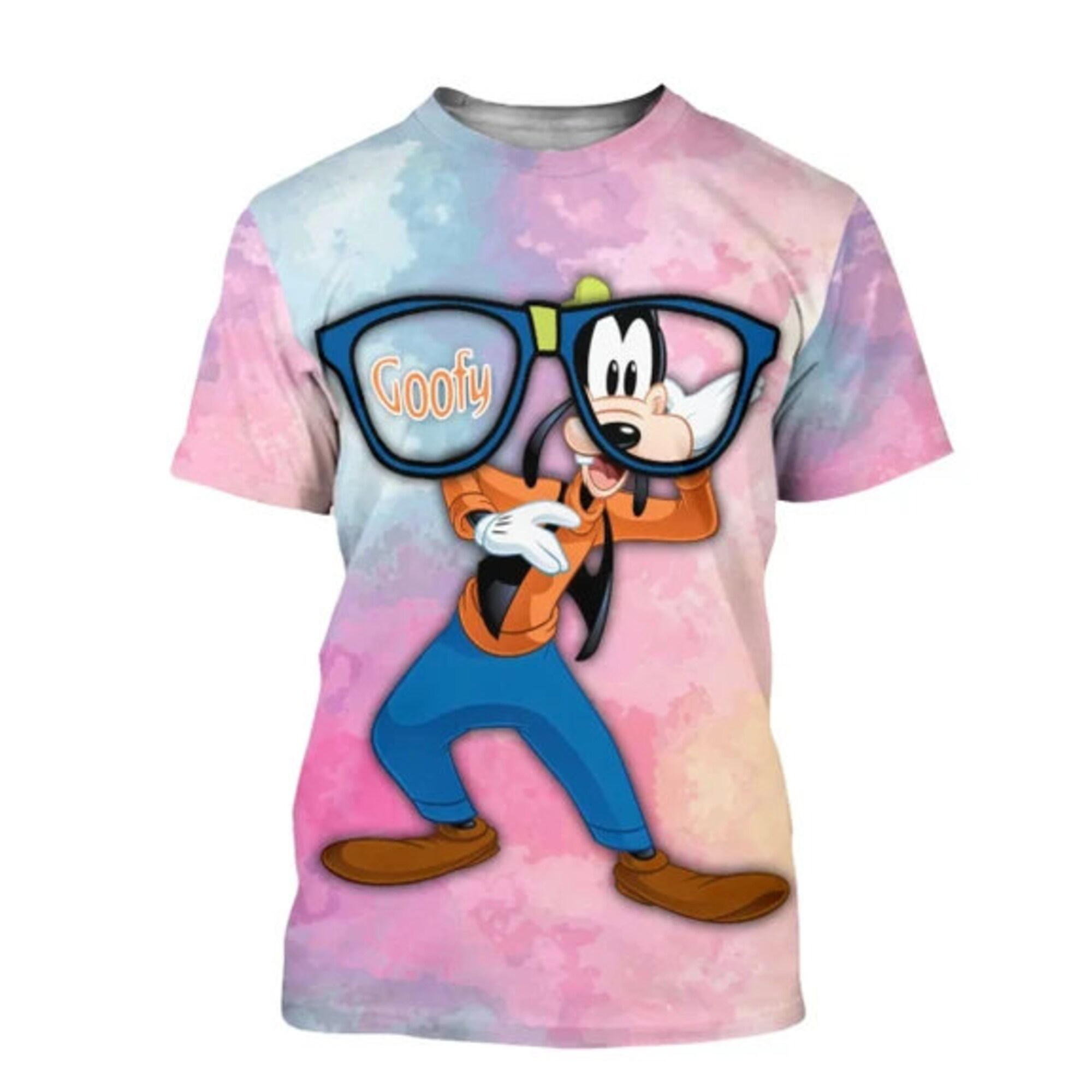 Glasses Goofy Dog Watercolor Button Overalls Patterns Disney T-shirts