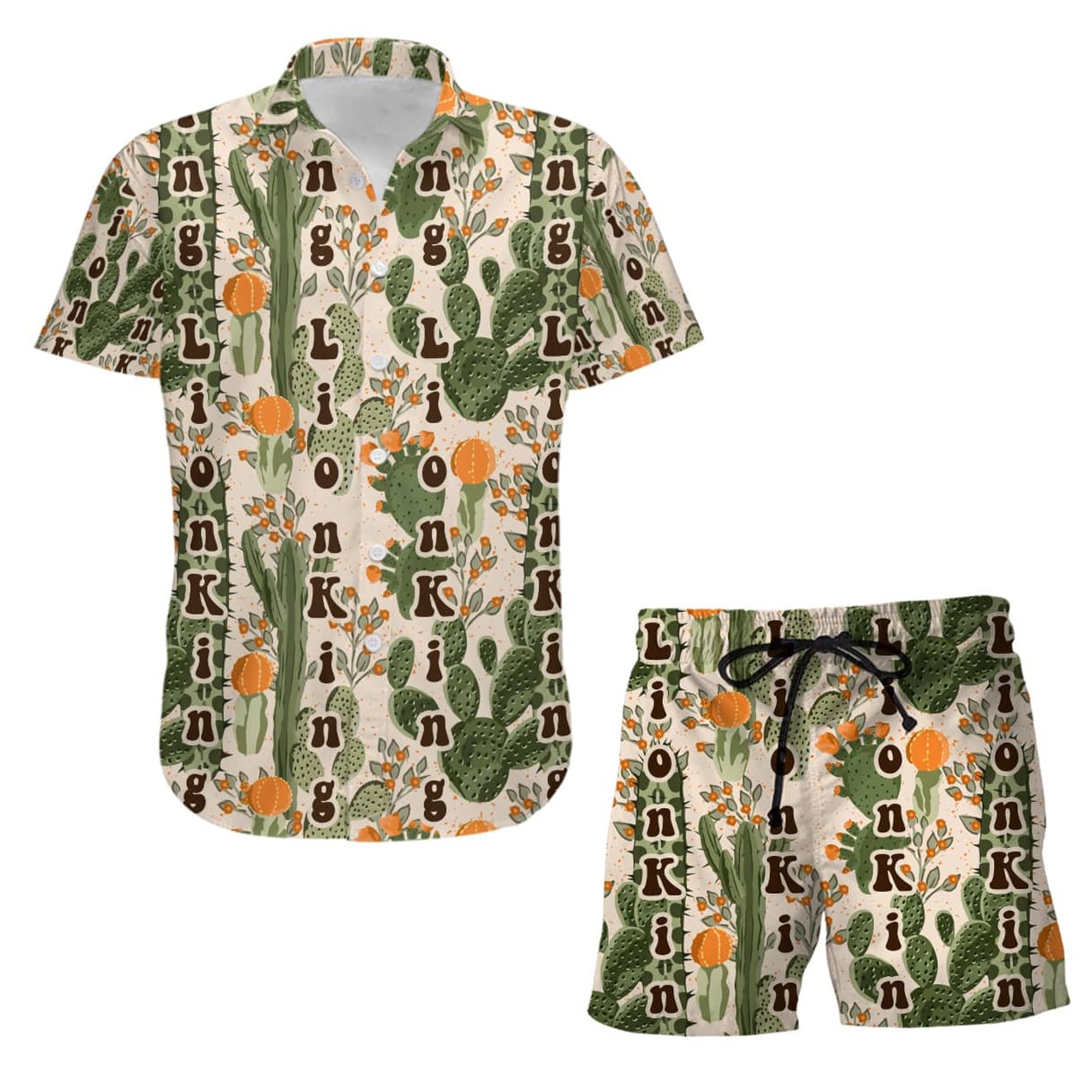 Mufasa Lion King Cactus Summer Tropical Print Hawaiian Shirt