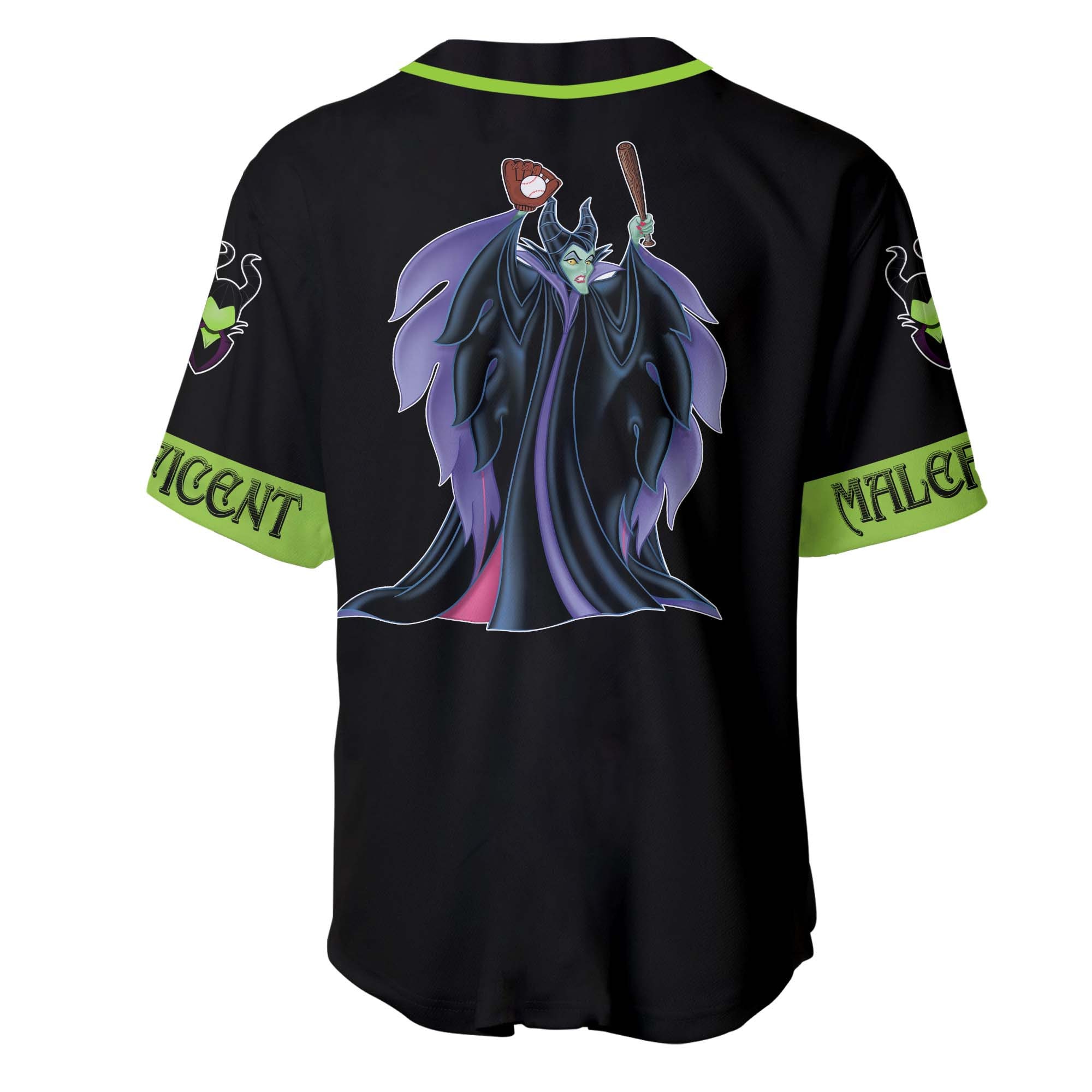 Villain Maleficent Green Black Disney Custom Baseball Jersey
