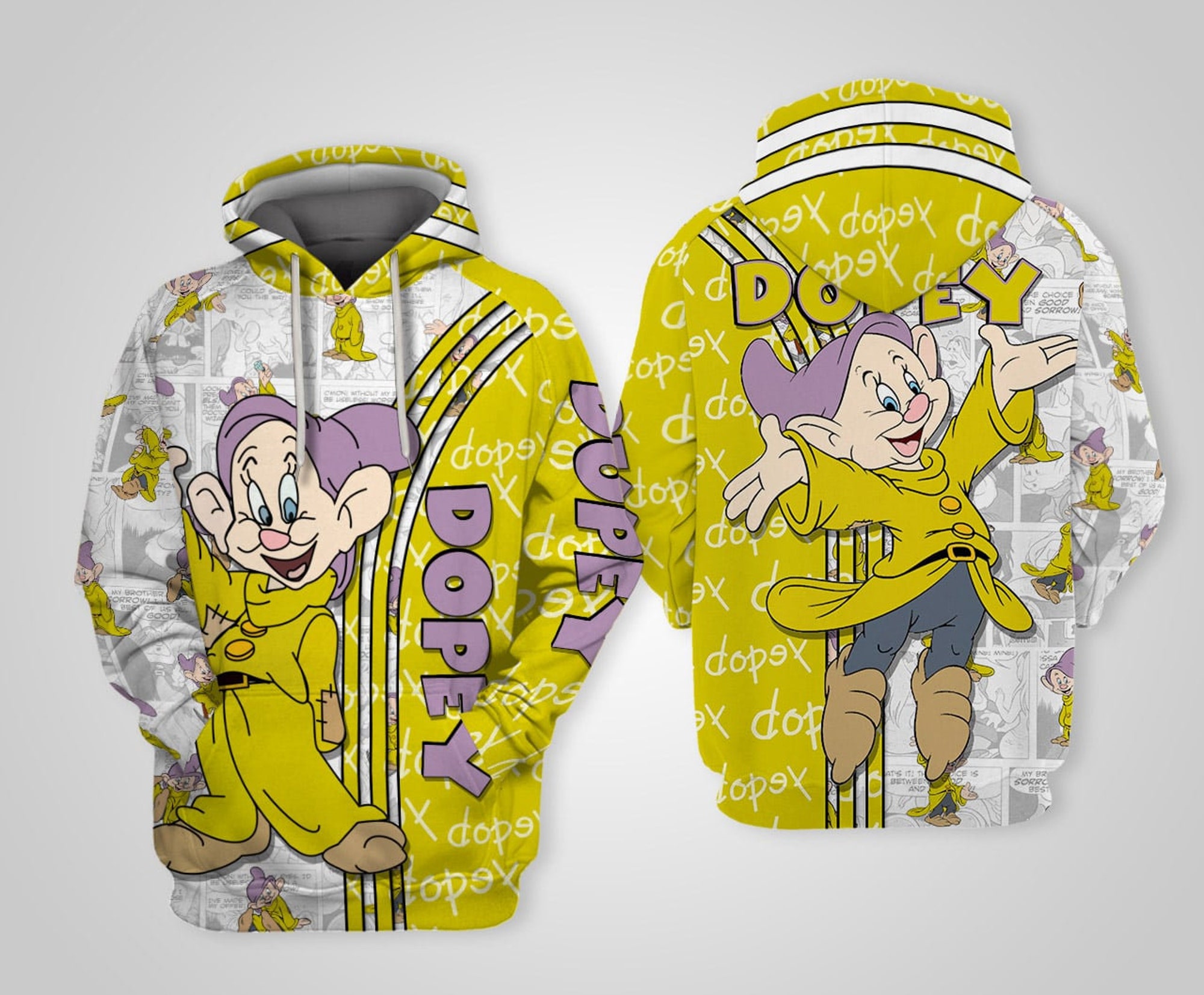 Discover Yellow Dopey Disney 3D Hoodie